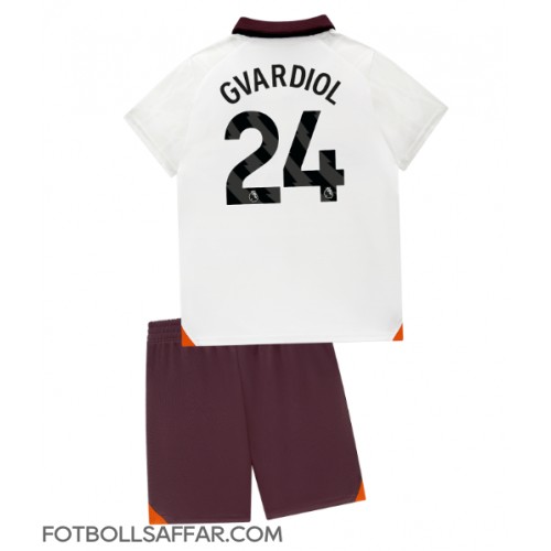 Manchester City Josko Gvardiol #24 Bortadräkt Barn 2023-24 Kortärmad (+ Korta byxor)